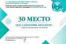 Санаторий «Металлург» занял 30-е место в рейтинге «ТОП-100 российских здравниц»
